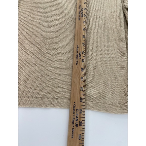 J McLaughlin Sweater Womens Gold Metallic Beaded Holiday Classic Pullover Jumper - Picture 6 of 8